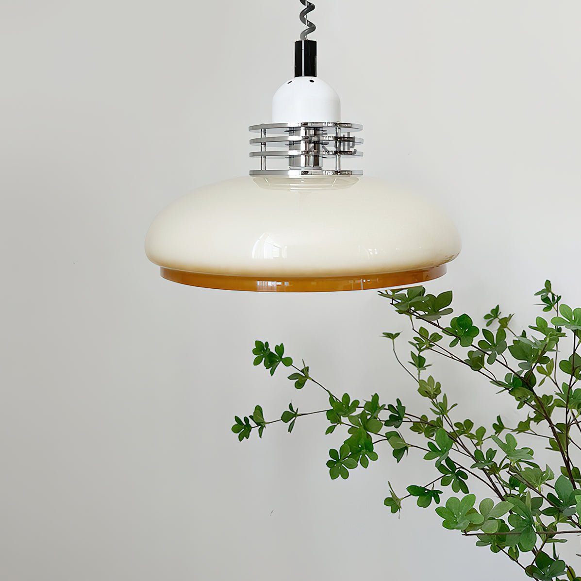 Vistosi Pendant Lamp Dia 13.8″ x H 9.8″ / Dia 35cm x H 25cm / Chrome & Orange gradient Pendant light