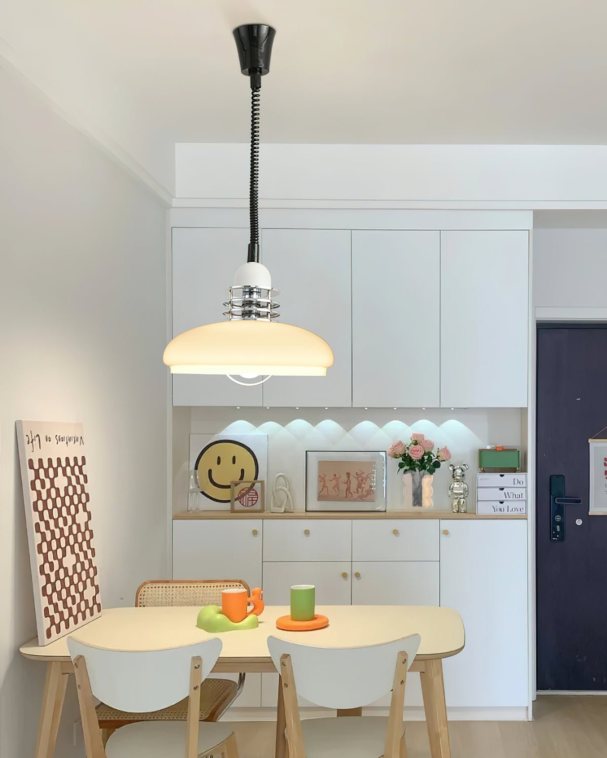 Vistosi Pendant Lamp Dia 13.8″ x H 9.8″ / Dia 35cm x H 25cm / Chrome & Orange gradient Pendant light