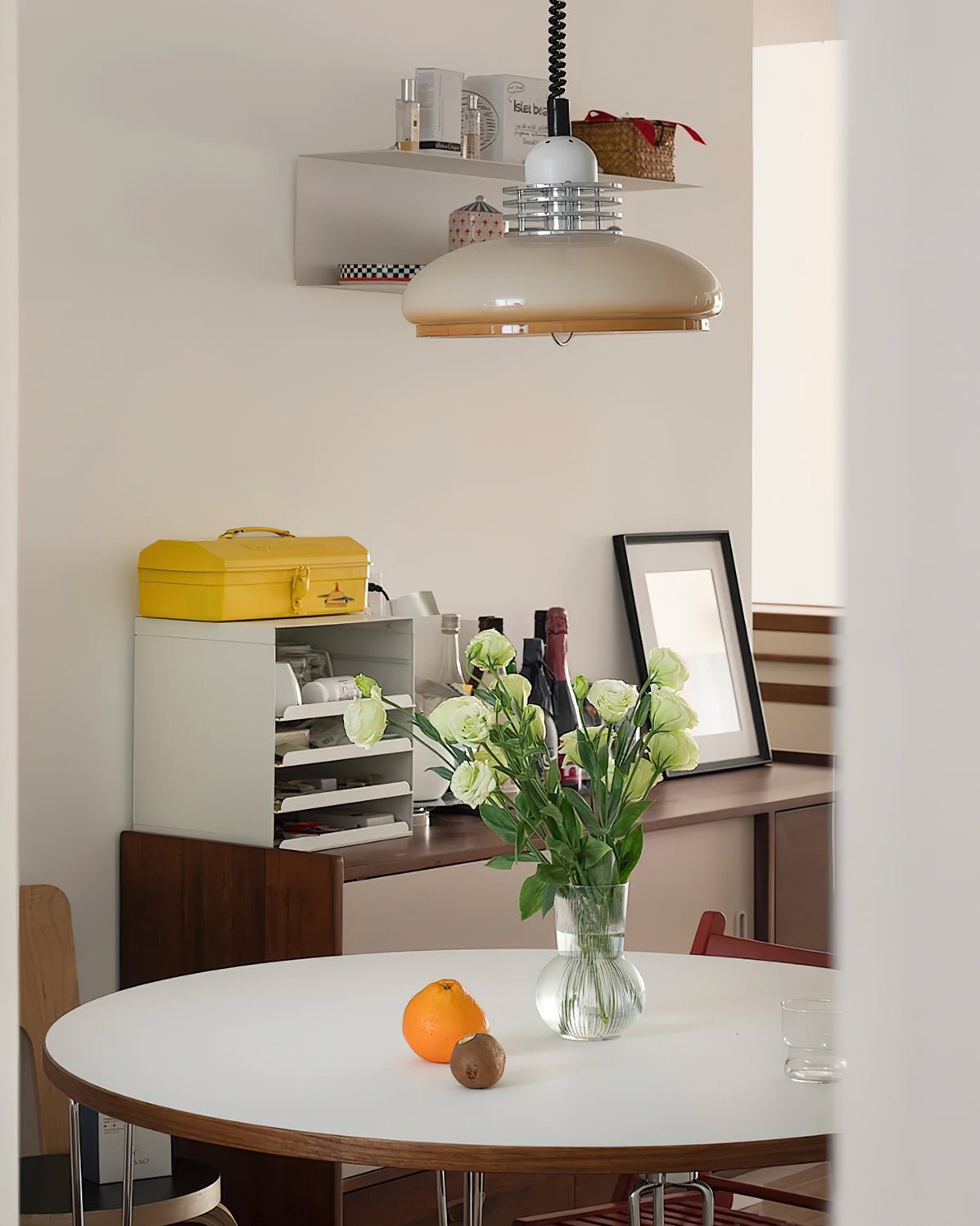Vistosi Pendant Lamp Dia 13.8″ x H 9.8″ / Dia 35cm x H 25cm / Chrome & Orange gradient Pendant light