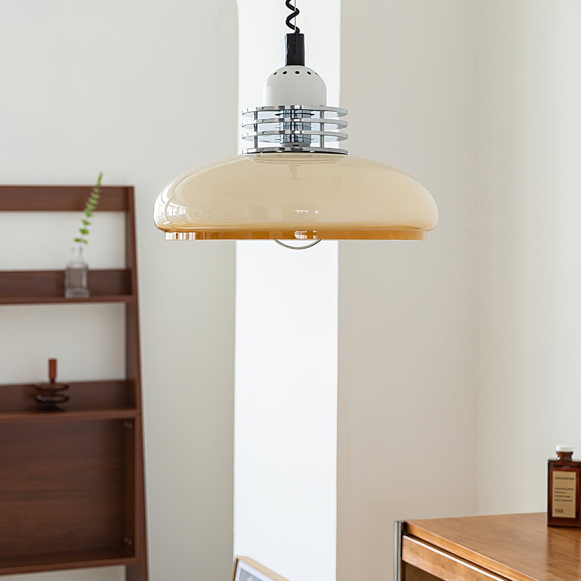 Vistosi Pendant Lamp Dia 13.8″ x H 9.8″ / Dia 35cm x H 25cm / Chrome & Orange gradient Pendant light