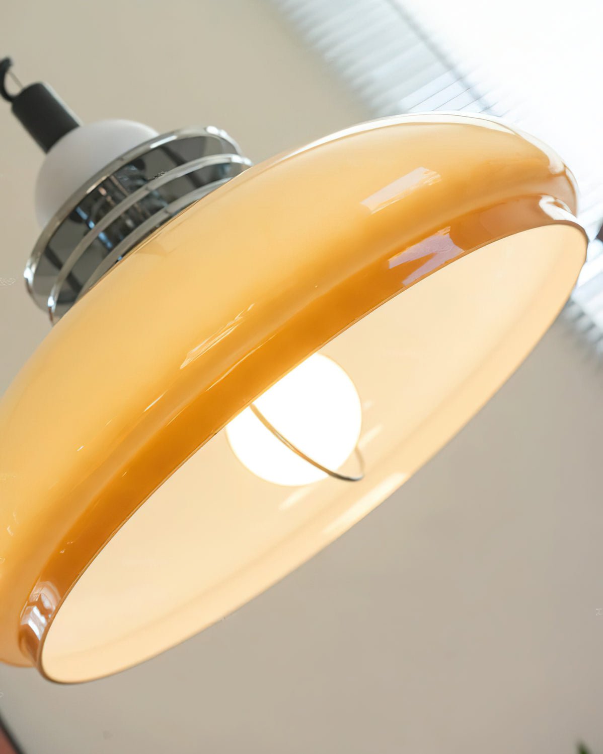 Vistosi Pendant Lamp Dia 13.8″ x H 9.8″ / Dia 35cm x H 25cm / Chrome & Orange gradient Pendant light
