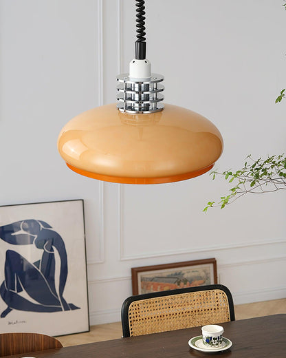 Vistosi Pendant Lamp Dia 13.8″ x H 9.8″ / Dia 35cm x H 25cm / Chrome & Orange gradient Pendant light