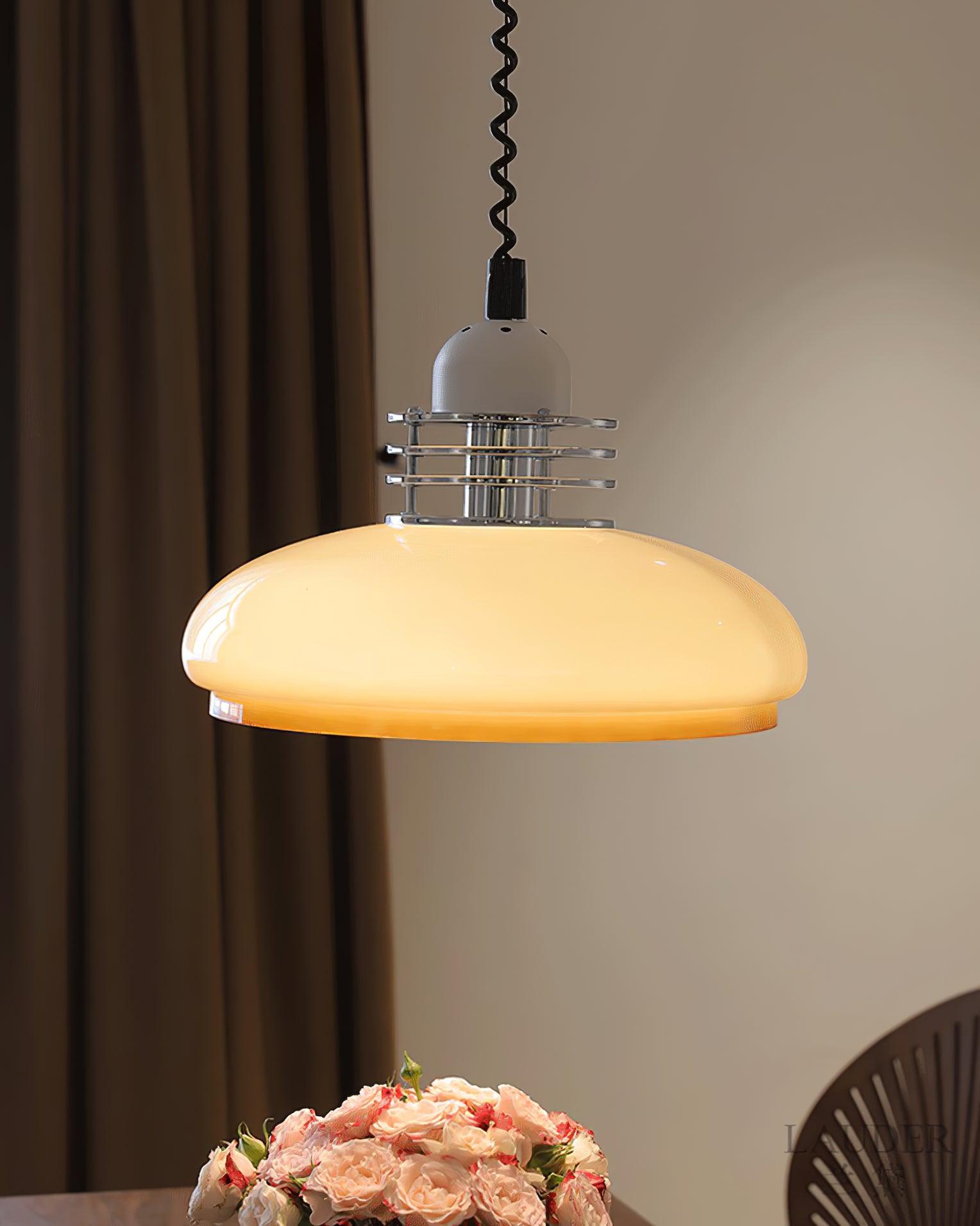 Vistosi Pendant Lamp Dia 13.8″ x H 9.8″ / Dia 35cm x H 25cm / Chrome & Orange gradient Pendant light
