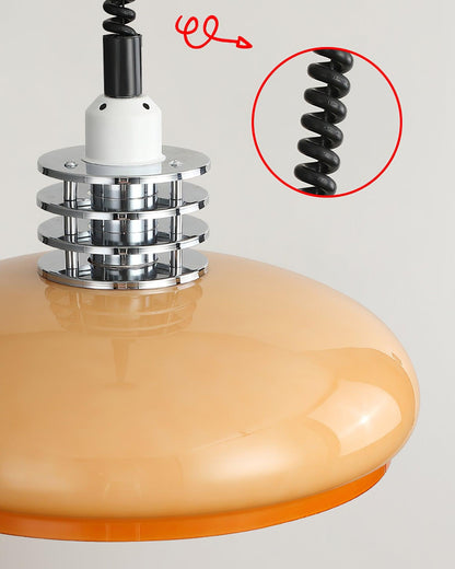 Vistosi Pendant Lamp Dia 13.8″ x H 9.8″ / Dia 35cm x H 25cm / Chrome & Orange gradient Pendant light