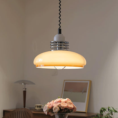 Vistosi Pendant Lamp Dia 13.8″ x H 9.8″ / Dia 35cm x H 25cm / Chrome & Orange gradient Pendant light