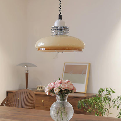 Vistosi Pendant Lamp Dia 13.8″ x H 9.8″ / Dia 35cm x H 25cm / Chrome & Orange gradient Pendant light