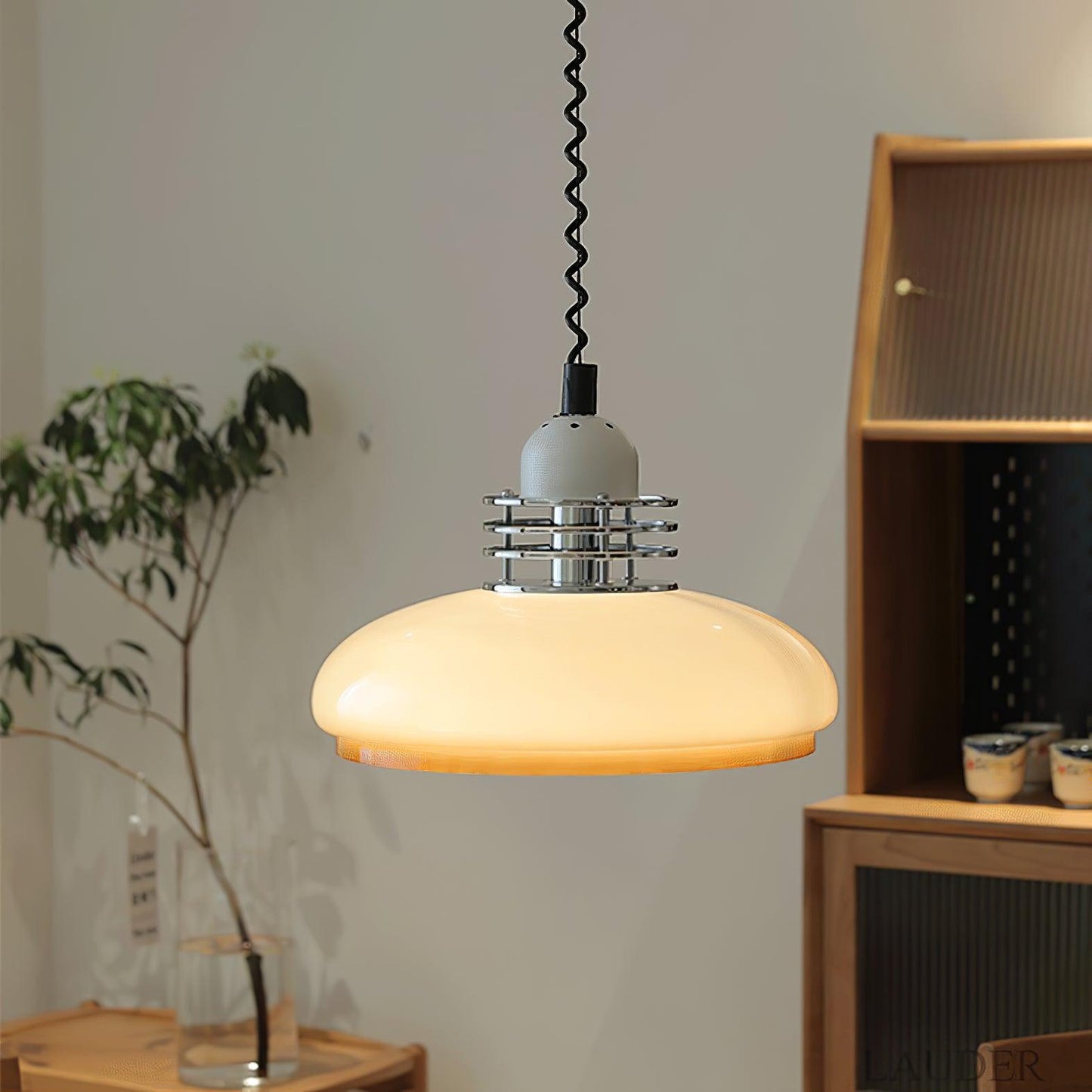 Vistosi Pendant Lamp Dia 13.8″ x H 9.8″ / Dia 35cm x H 25cm / Chrome & Orange gradient Pendant light