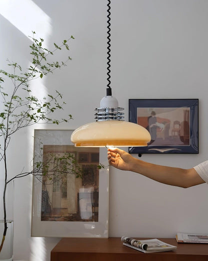 Vistosi Pendant Lamp Dia 13.8″ x H 9.8″ / Dia 35cm x H 25cm / Chrome & Orange gradient Pendant light