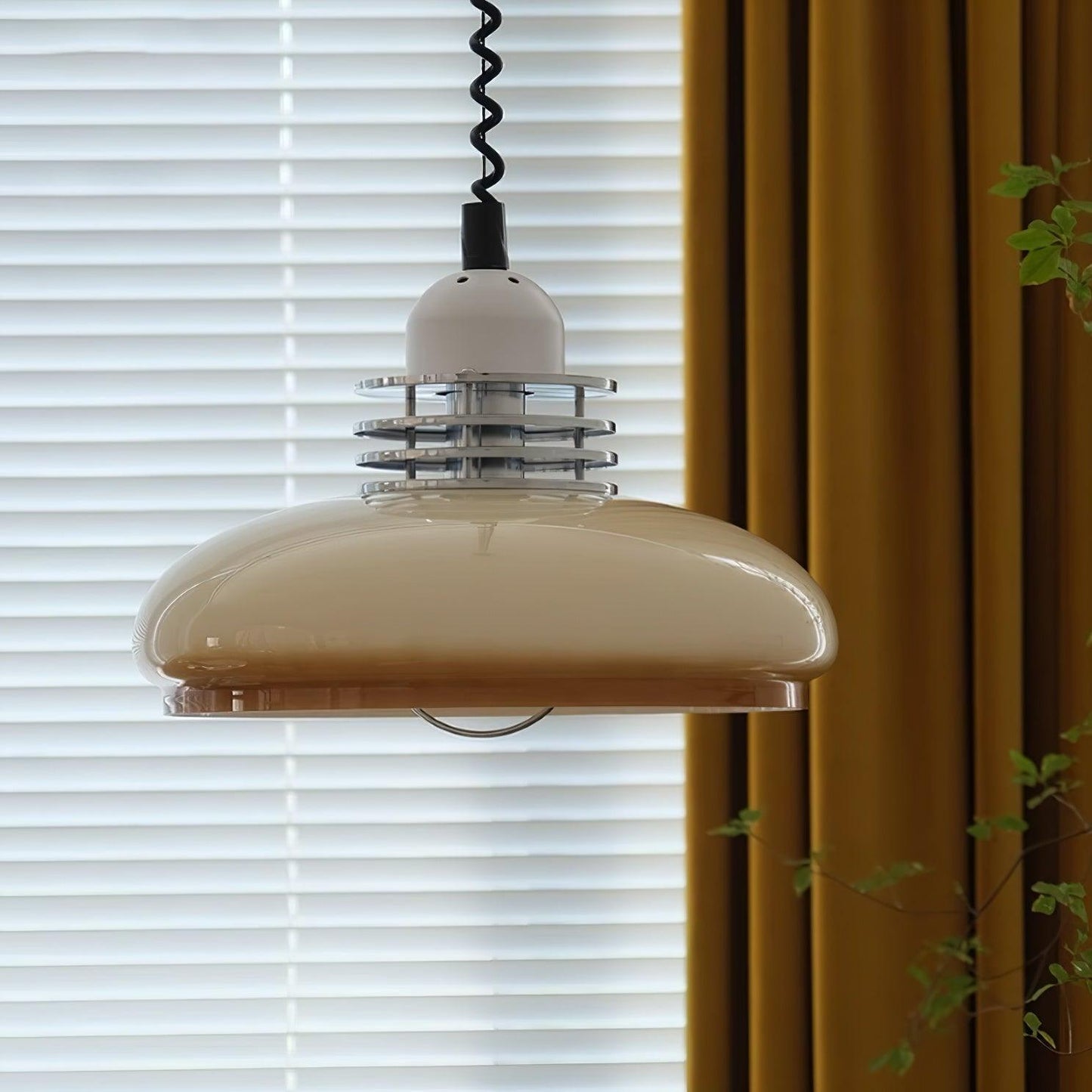 Vistosi Pendant Lamp Dia 13.8″ x H 9.8″ / Dia 35cm x H 25cm / Chrome & Orange gradient Pendant light