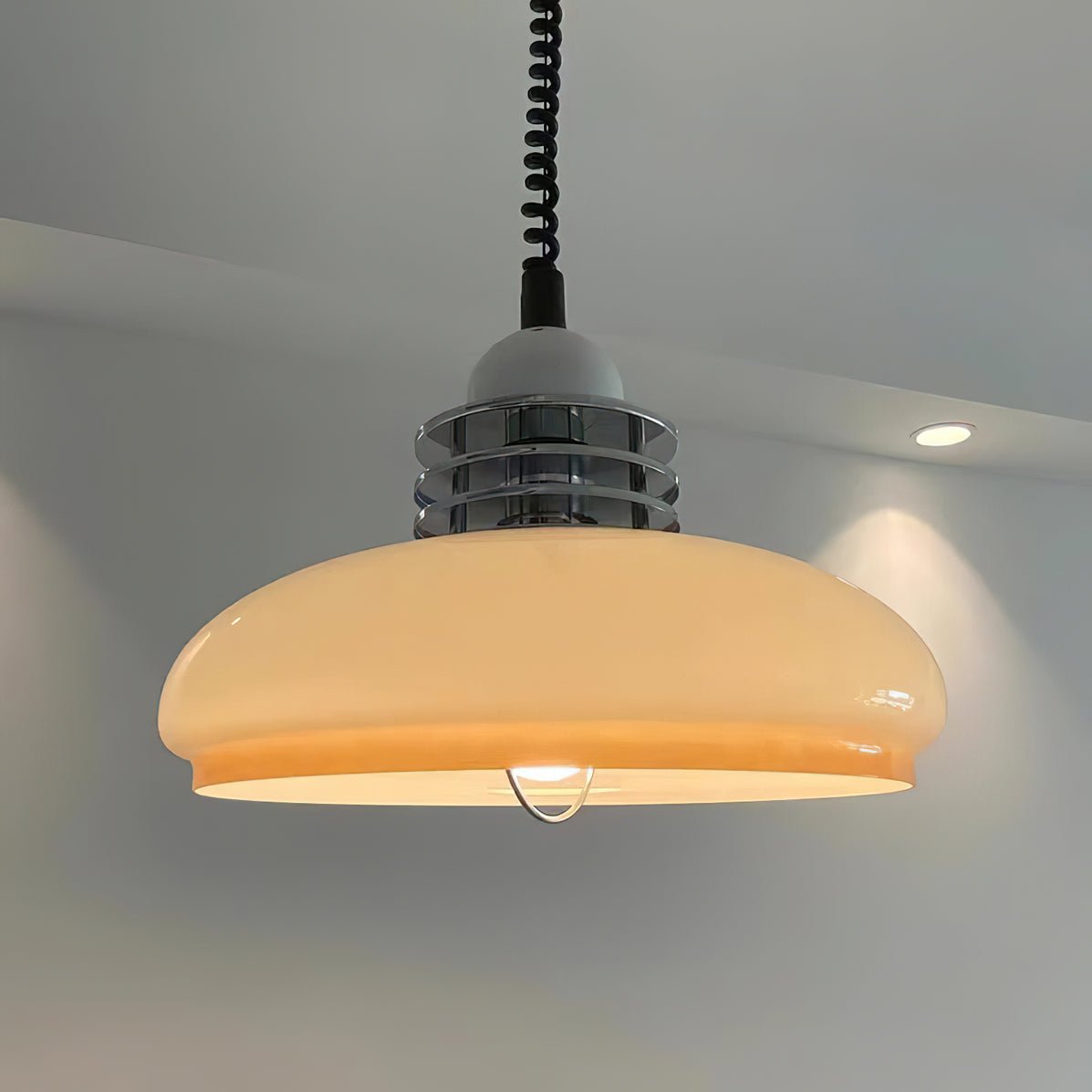 Vistosi Pendant Lamp Dia 13.8″ x H 9.8″ / Dia 35cm x H 25cm / Chrome & Orange gradient Pendant light