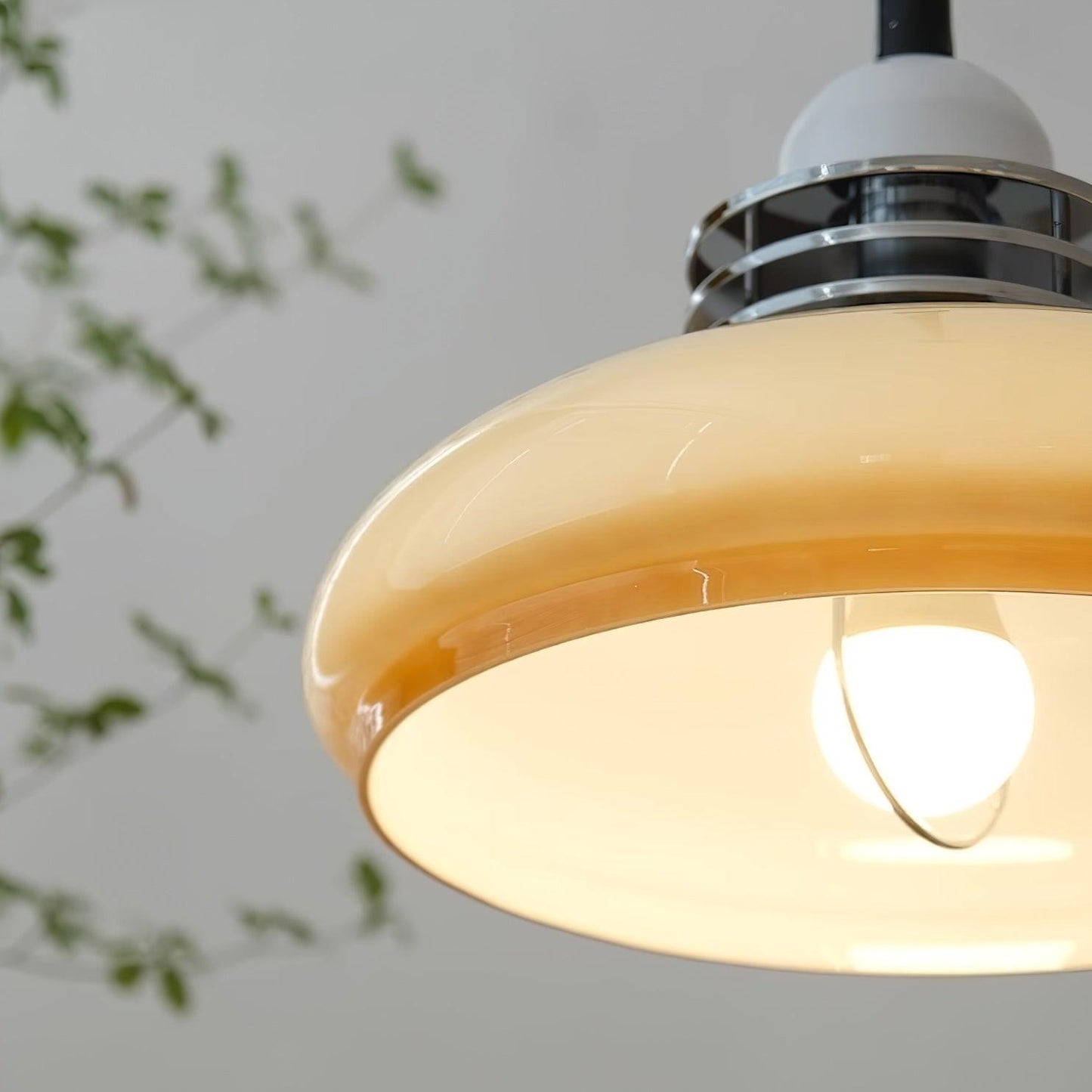 Vistosi Pendant Lamp Dia 13.8″ x H 9.8″ / Dia 35cm x H 25cm / Chrome & Orange gradient Pendant light
