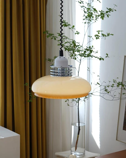 Vistosi Pendant Lamp Dia 13.8″ x H 9.8″ / Dia 35cm x H 25cm / Chrome & Orange gradient Pendant light