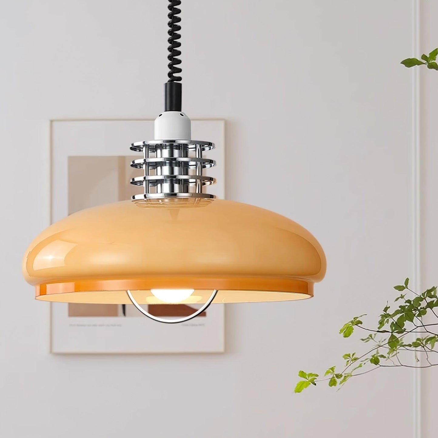 Vistosi Pendant Lamp Dia 13.8″ x H 9.8″ / Dia 35cm x H 25cm / Chrome & Orange gradient Pendant light