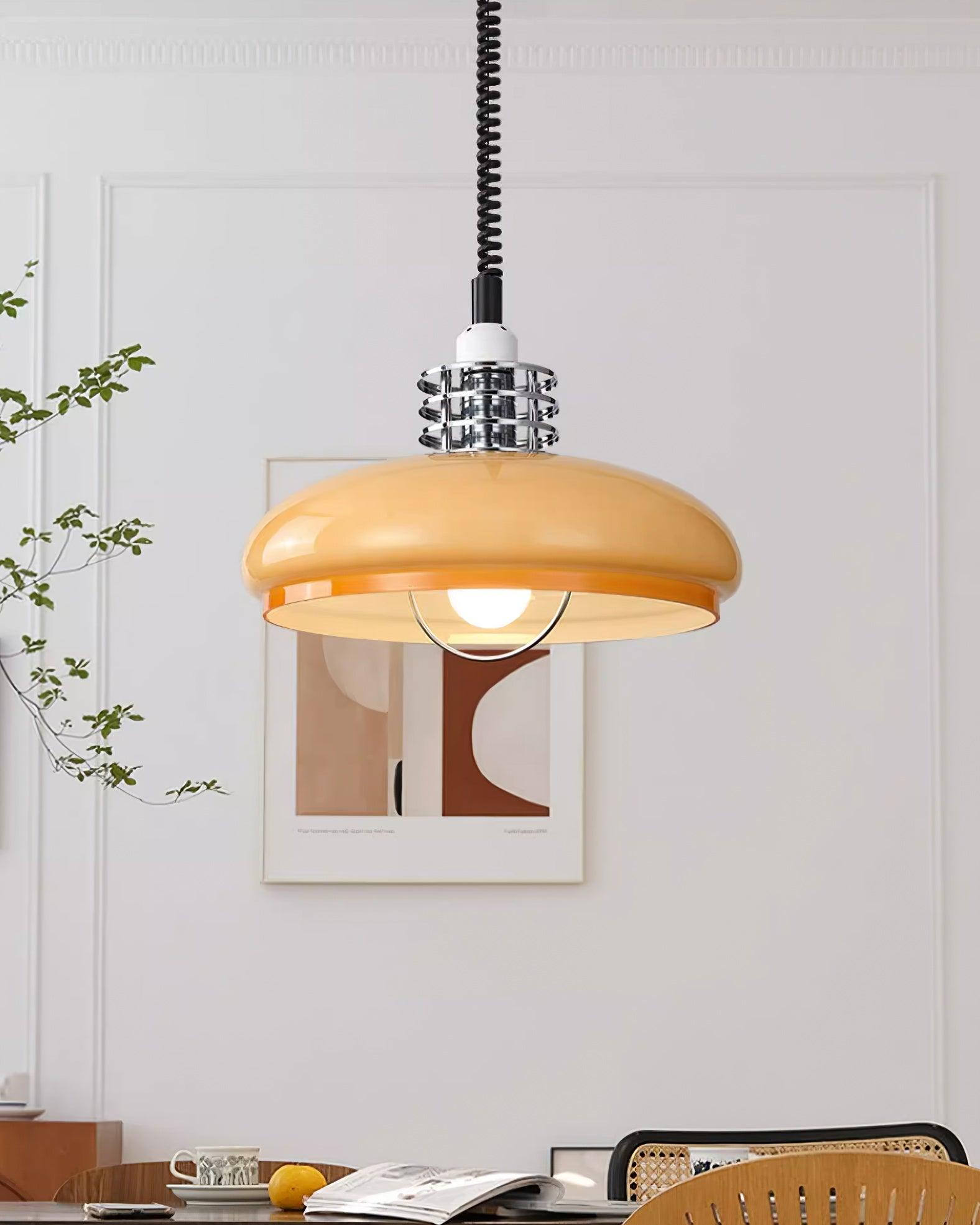 Vistosi Pendant Lamp Dia 13.8″ x H 9.8″ / Dia 35cm x H 25cm / Chrome & Orange gradient Pendant light