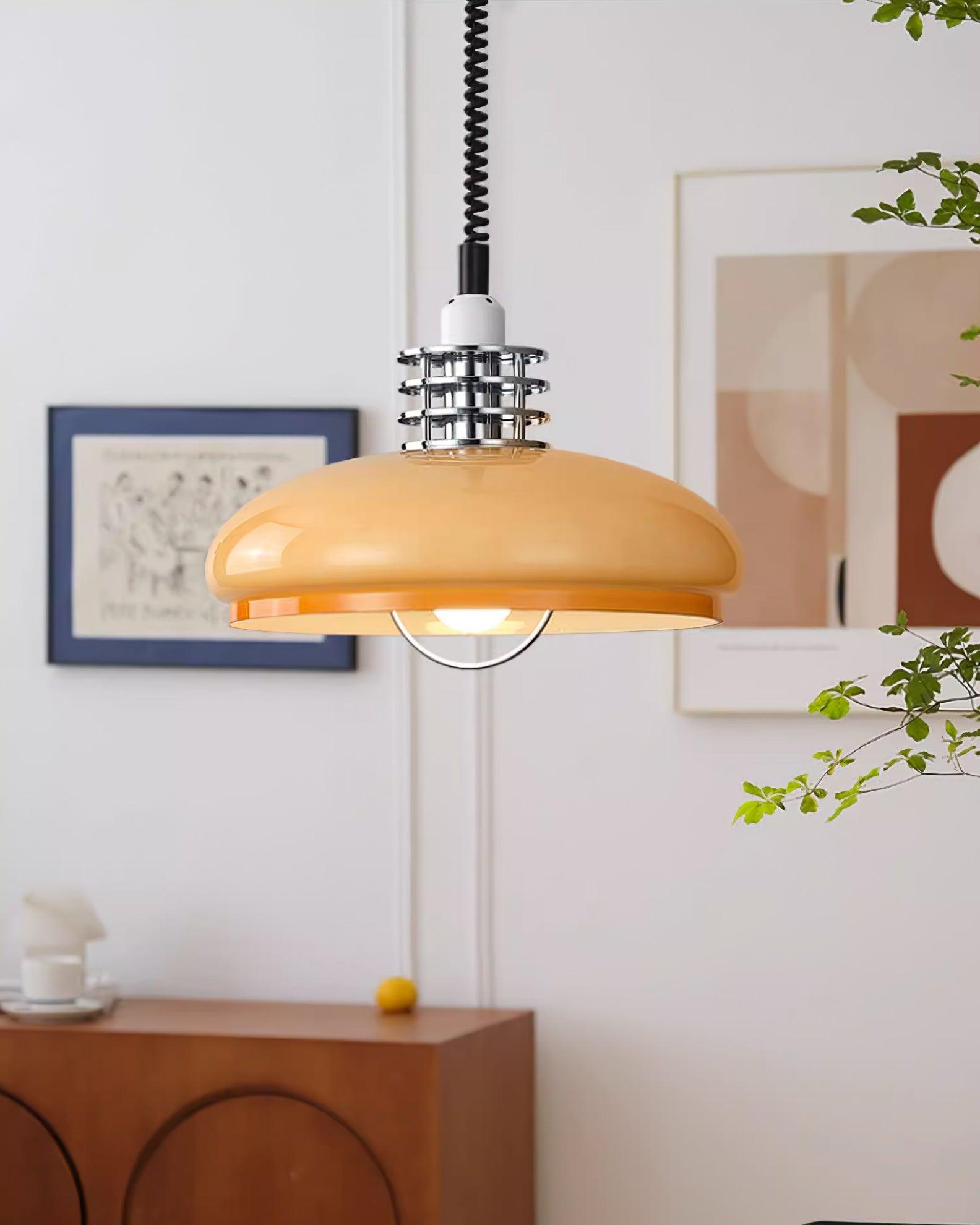 Vistosi Pendant Lamp Dia 13.8″ x H 9.8″ / Dia 35cm x H 25cm / Chrome & Orange gradient Pendant light
