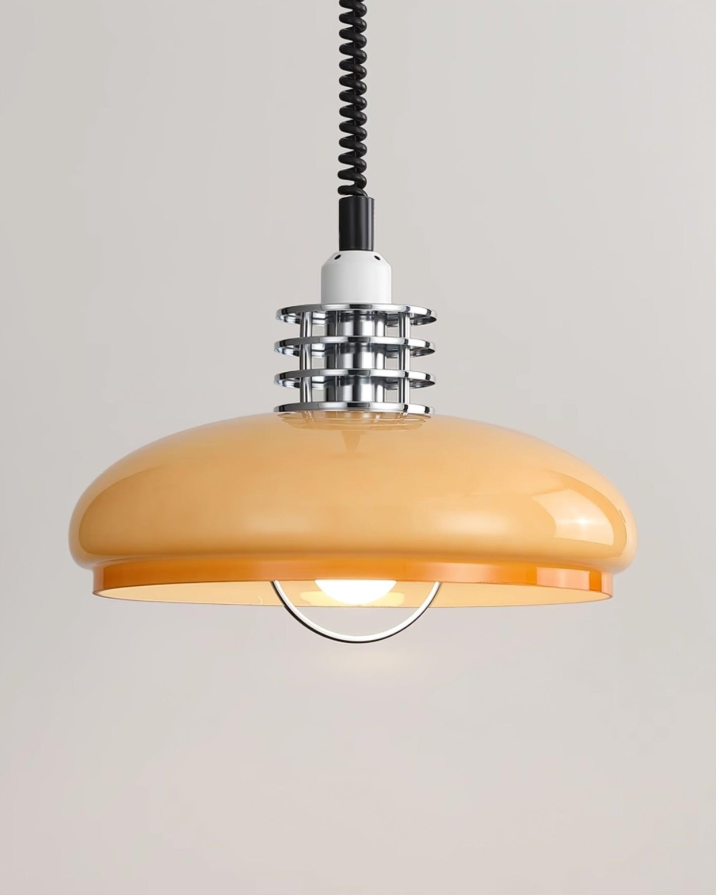Vistosi Pendant Lamp Dia 13.8″ x H 9.8″ / Dia 35cm x H 25cm / Chrome & Orange gradient Pendant light