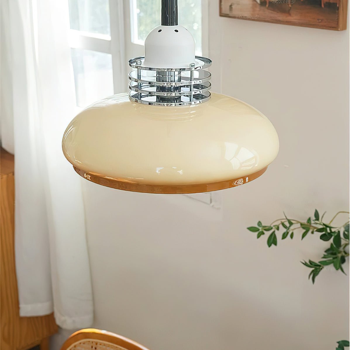 Vistosi Pendant Lamp Dia 13.8″ x H 9.8″ / Dia 35cm x H 25cm / Chrome & Orange gradient Pendant light