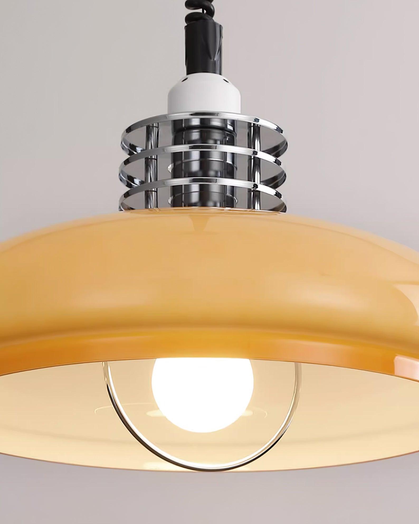 Vistosi Pendant Lamp Dia 13.8″ x H 9.8″ / Dia 35cm x H 25cm / Chrome & Orange gradient Pendant light