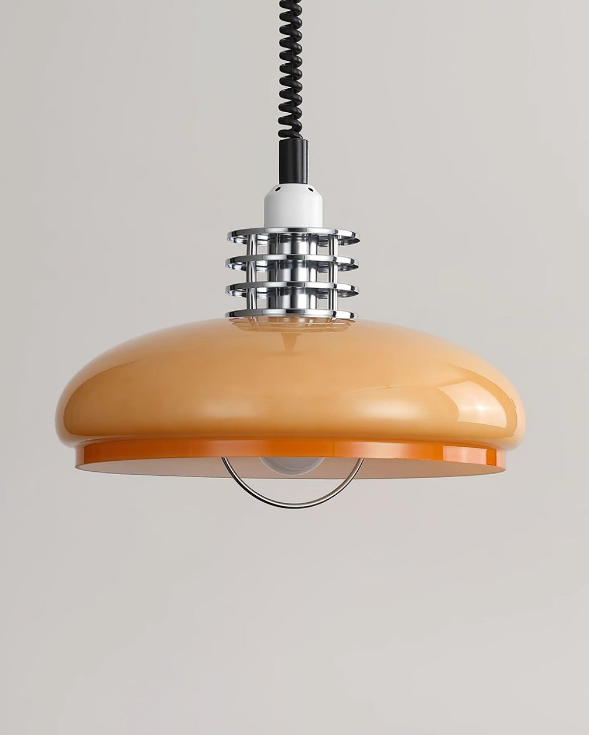 Vistosi Pendant Lamp Dia 13.8″ x H 9.8″ / Dia 35cm x H 25cm / Chrome & Orange gradient Pendant light