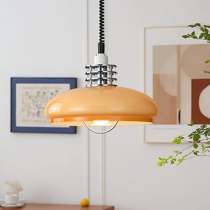 Vistosi Pendant Lamp Dia 13.8″ x H 9.8″ / Dia 35cm x H 25cm / Chrome & Orange gradient Pendant light