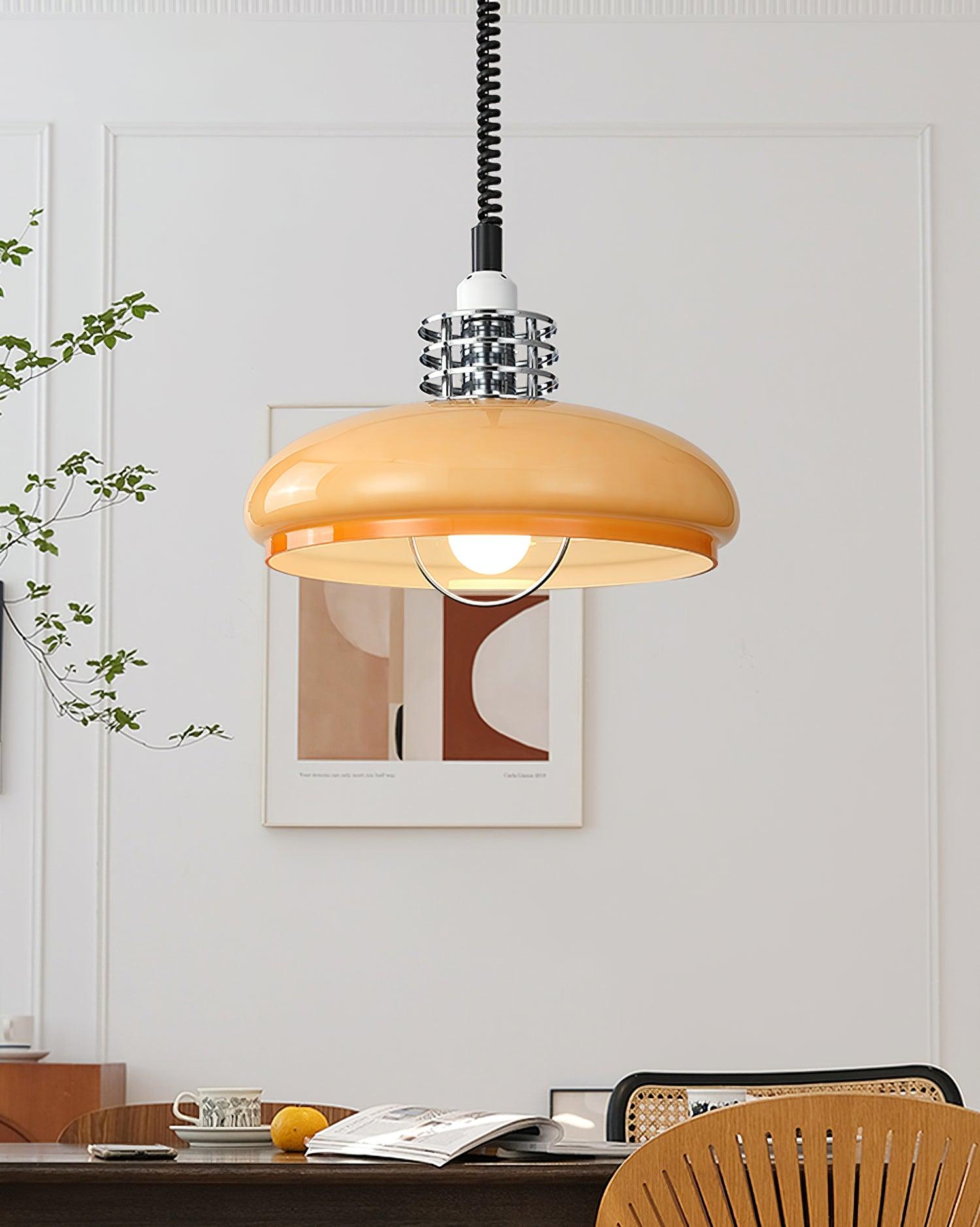 Vistosi Pendant Lamp Dia 13.8″ x H 9.8″ / Dia 35cm x H 25cm / Chrome & Orange gradient Pendant light