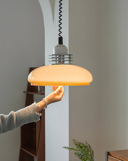 Vistosi Pendant Lamp Dia 13.8″ x H 9.8″ / Dia 35cm x H 25cm / Chrome & Orange gradient Pendant light