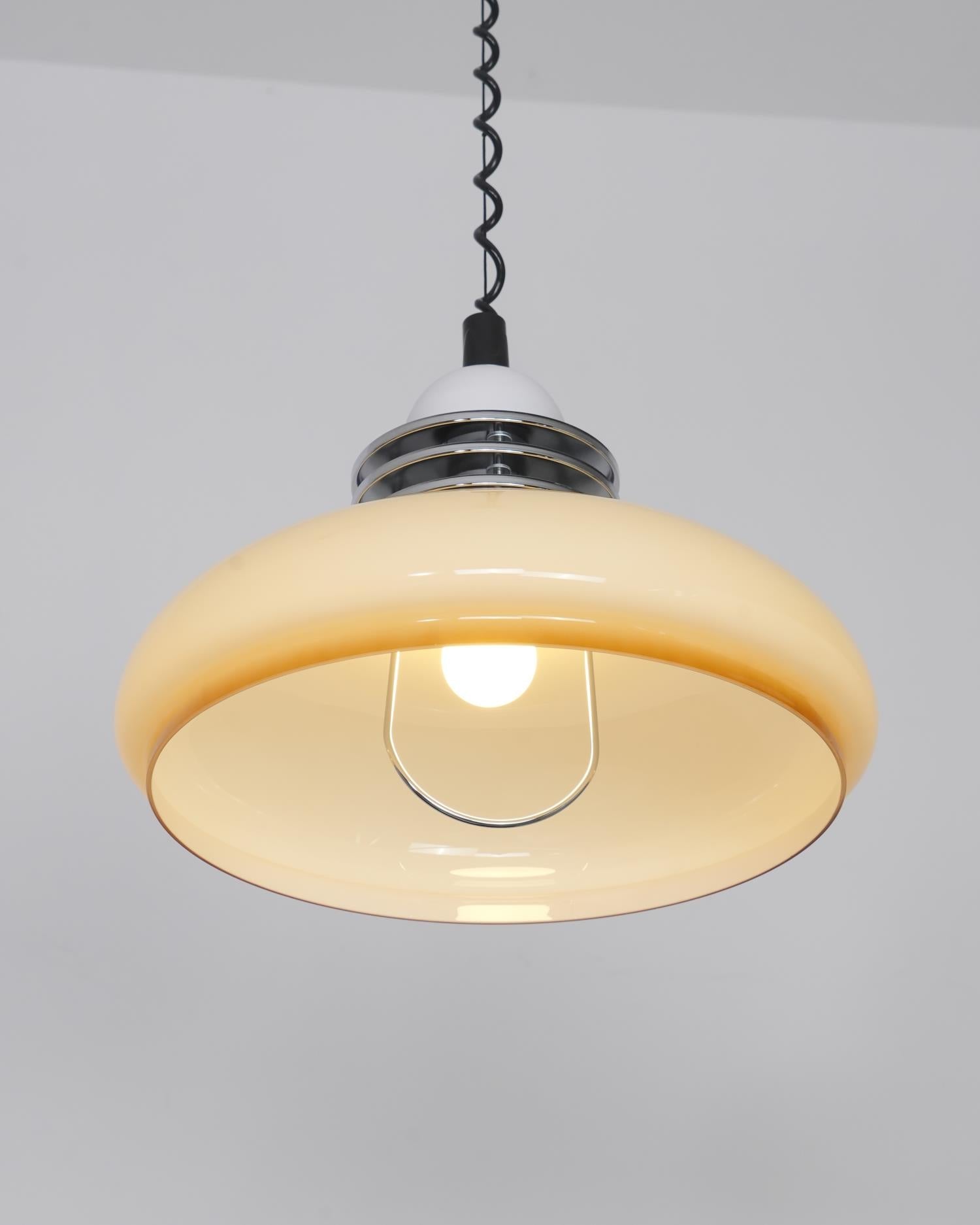 Vistosi Pendant Lamp Dia 13.8″ x H 9.8″ / Dia 35cm x H 25cm / Chrome & Orange gradient Pendant light