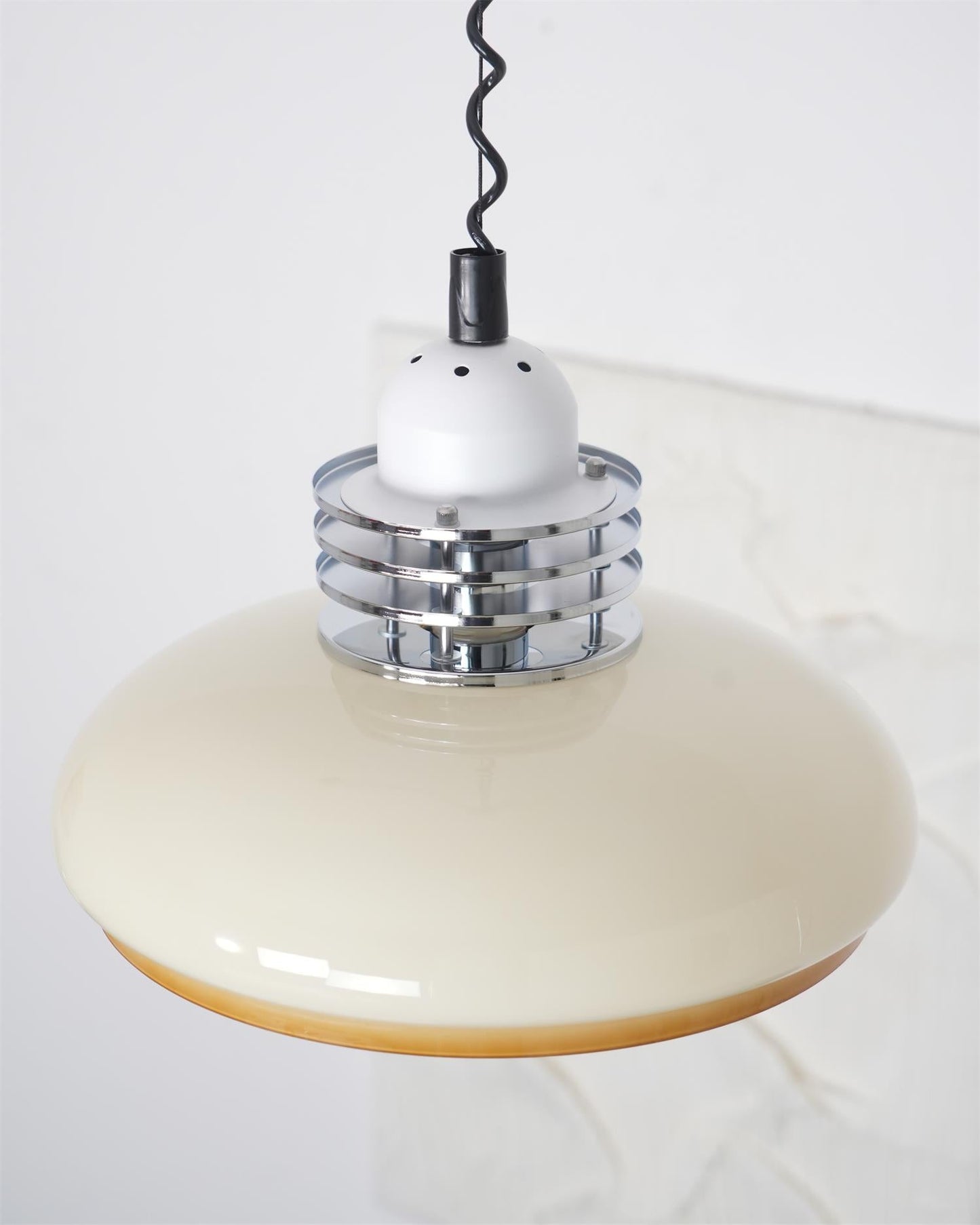 Vistosi Pendant Lamp Dia 13.8″ x H 9.8″ / Dia 35cm x H 25cm / Chrome & Orange gradient Pendant light