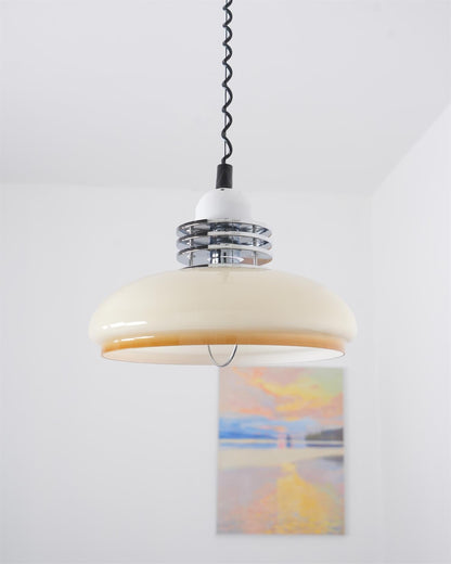 Vistosi Pendant Lamp Dia 13.8″ x H 9.8″ / Dia 35cm x H 25cm / Chrome & Orange gradient Pendant light