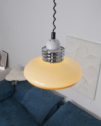 Vistosi Pendant Lamp Dia 13.8″ x H 9.8″ / Dia 35cm x H 25cm / Chrome & Orange gradient Pendant light