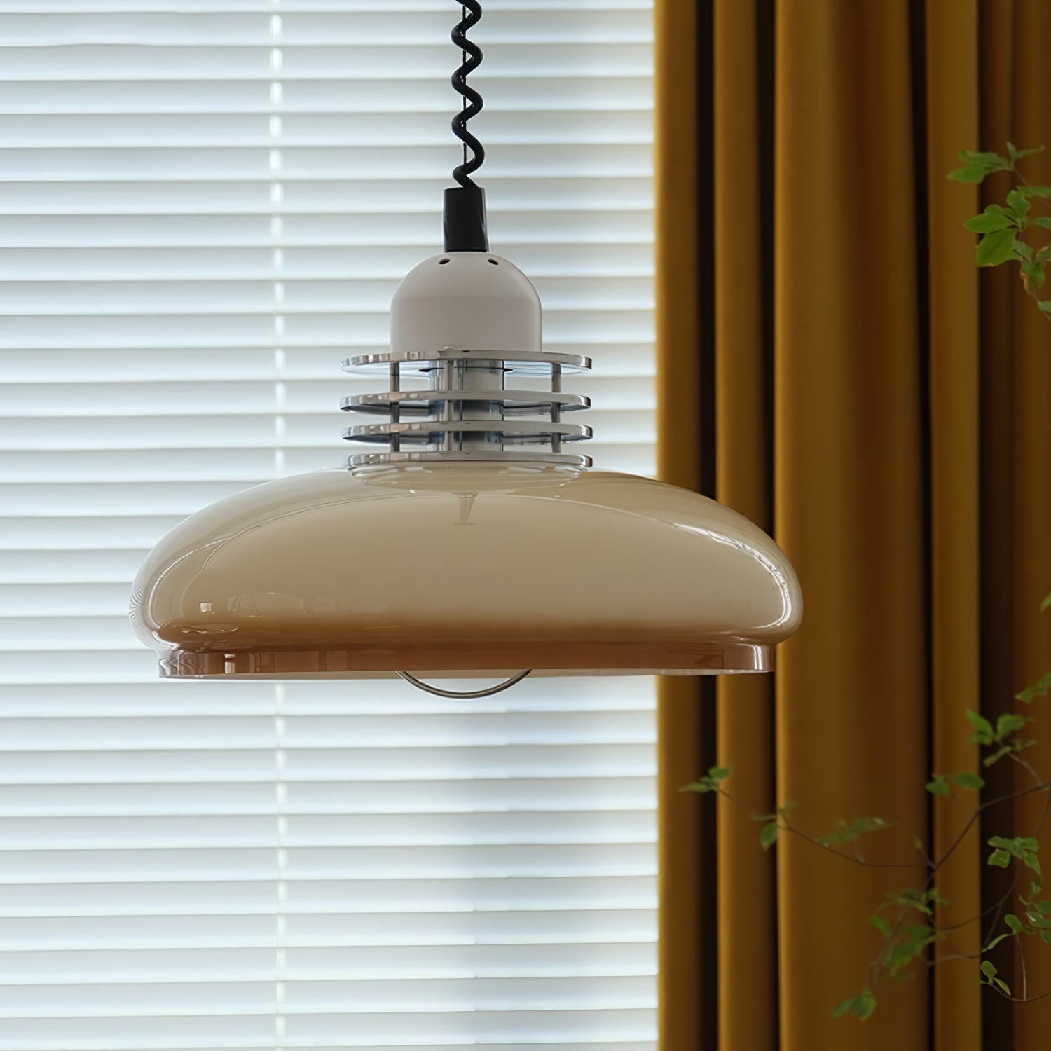 Vistosi Pendant Lamp Dia 13.8″ x H 9.8″ / Dia 35cm x H 25cm / Chrome & Orange gradient Pendant light