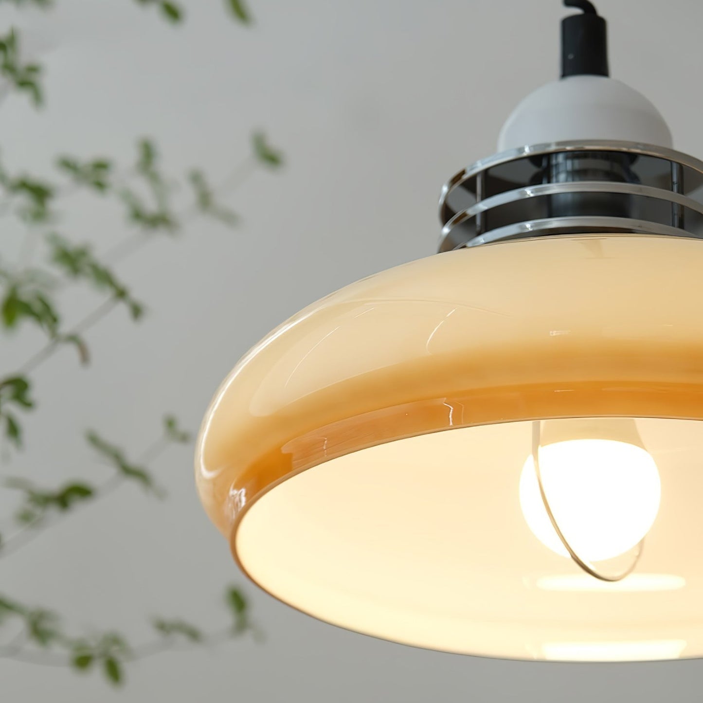 Vistosi Pendant Lamp Dia 13.8″ x H 9.8″ / Dia 35cm x H 25cm / Chrome & Orange gradient Pendant light