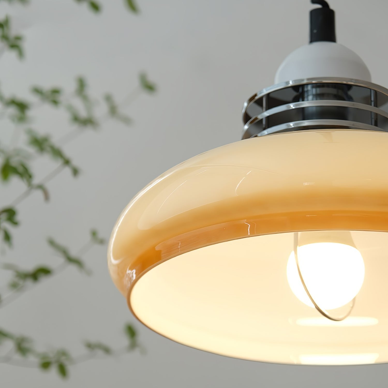 Vistosi Pendant Lamp Dia 13.8″ x H 9.8″ / Dia 35cm x H 25cm / Chrome & Orange gradient Pendant light