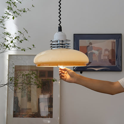 Vistosi Pendant Lamp Dia 13.8″ x H 9.8″ / Dia 35cm x H 25cm / Chrome & Orange gradient Pendant light