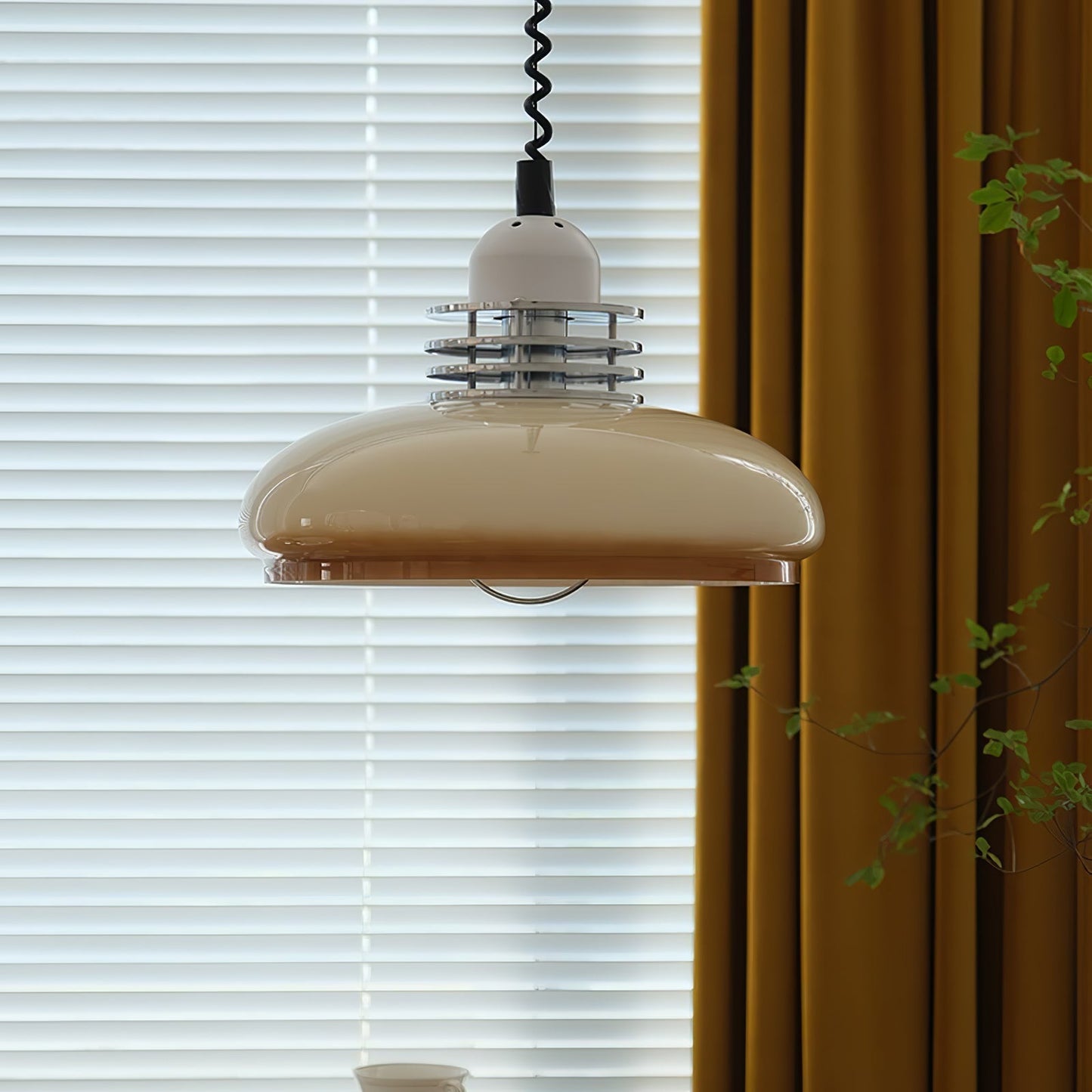Vistosi Pendant Lamp Dia 13.8″ x H 9.8″ / Dia 35cm x H 25cm / Chrome & Orange gradient Pendant light