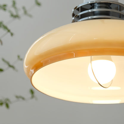 Vistosi Pendant Lamp Dia 13.8″ x H 9.8″ / Dia 35cm x H 25cm / Chrome & Orange gradient Pendant light