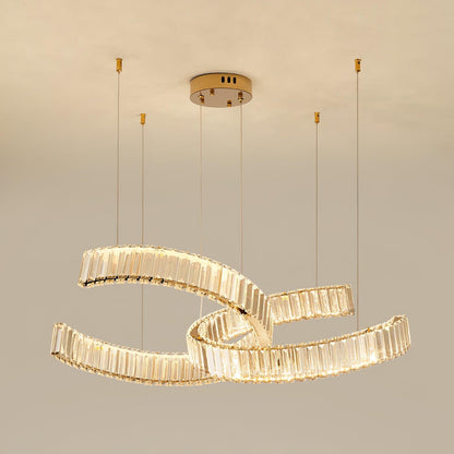 Vortex Chandelier L 31.5″ x W 19.7″x H 59″ / L 80cm x W 50cm x H 150cm / Gold / Bi-color/Multicolor LED Chandelier