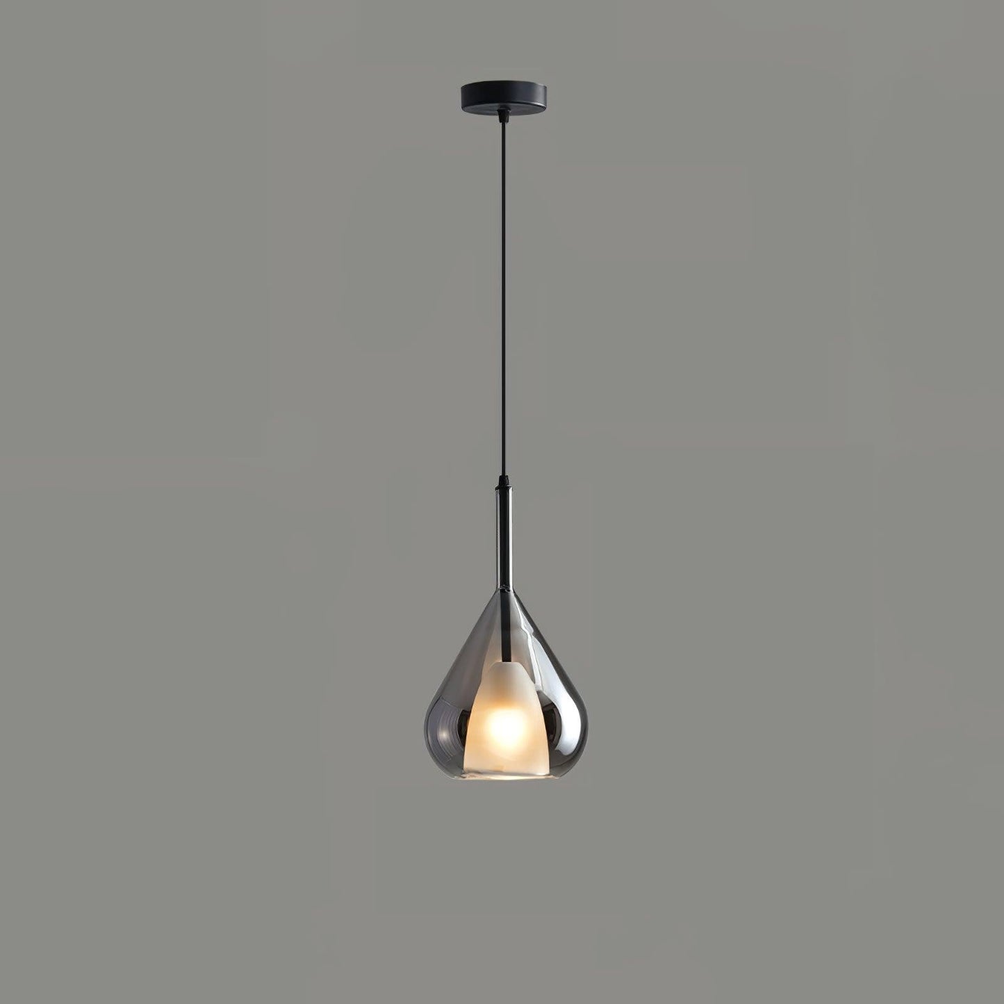 Vortex Glass Pendant Lamp ? 7.9″ x H 13.4″ / Dia 20cm x H 34cm / Black & Smoke grey Pendant light
