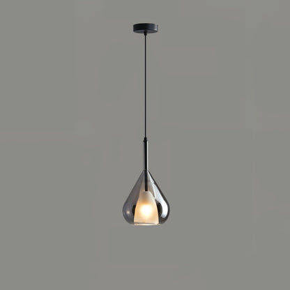 Vortex Glass Pendant Lamp ? 7.9″ x H 13.4″ / Dia 20cm x H 34cm / Black & Smoke grey Pendant light