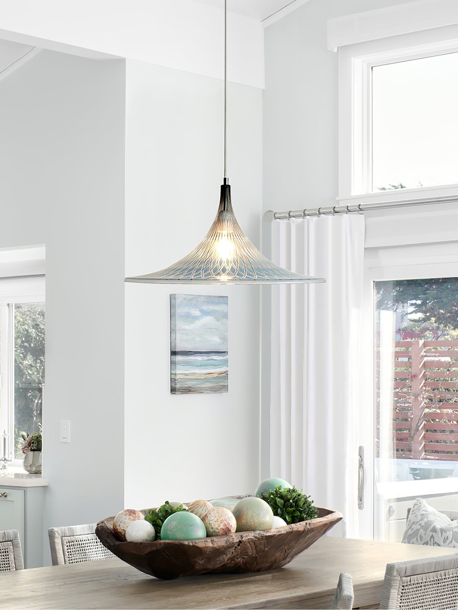 Vortex Pendant Light Dia 15.7″ x H 9.8″ / Chrome & Blue Pendant light