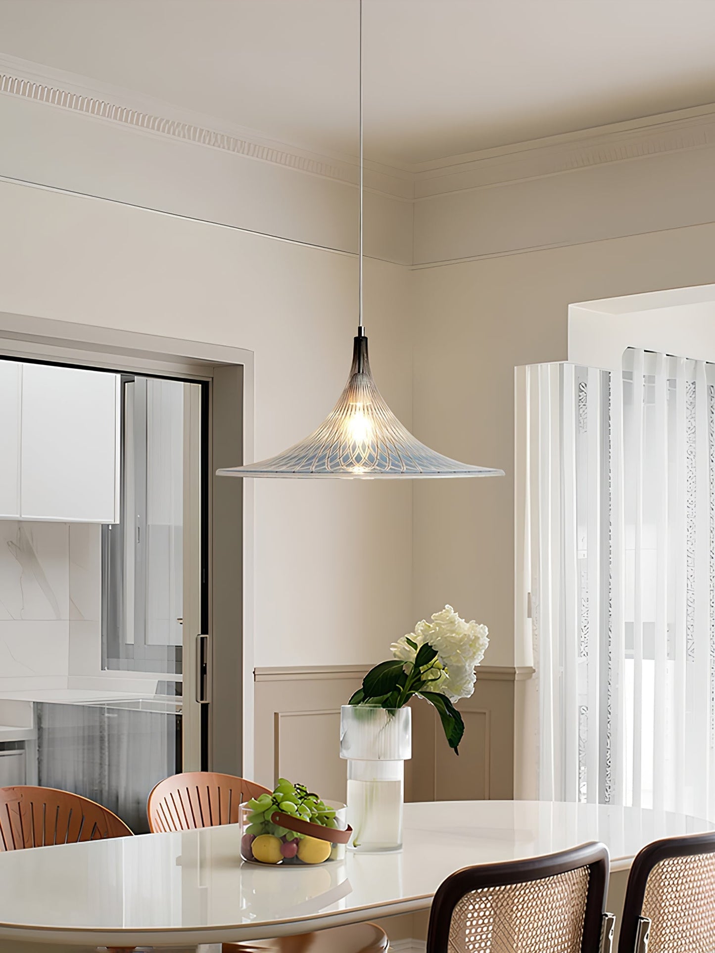 Vortex Pendant Light Dia 15.7″ x H 9.8″ / Chrome & Blue Pendant light