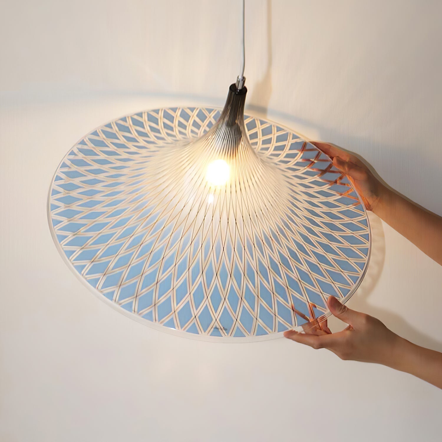 Vortex Pendant Light Dia 15.7″ x H 9.8″ / Chrome & Blue Pendant light