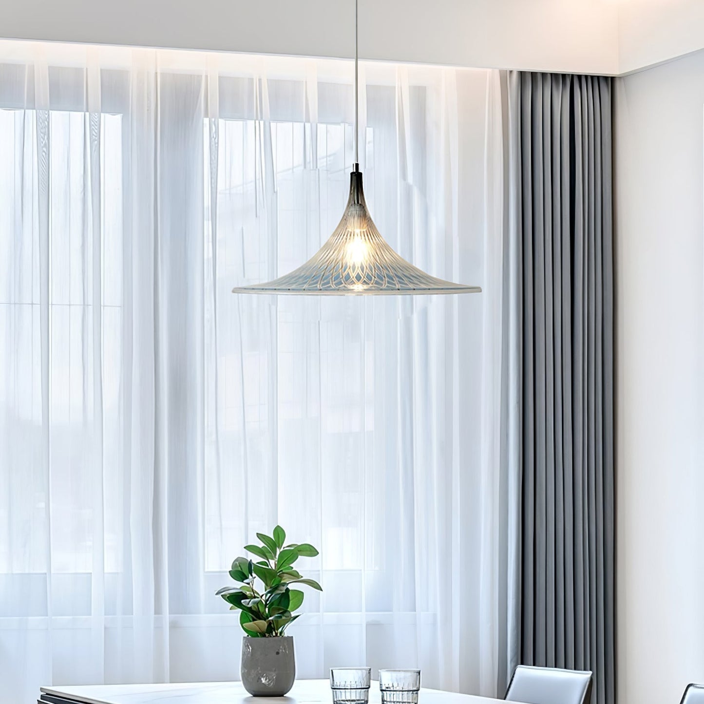 Vortex Pendant Light Dia 15.7″ x H 9.8″ / Chrome & Blue Pendant light