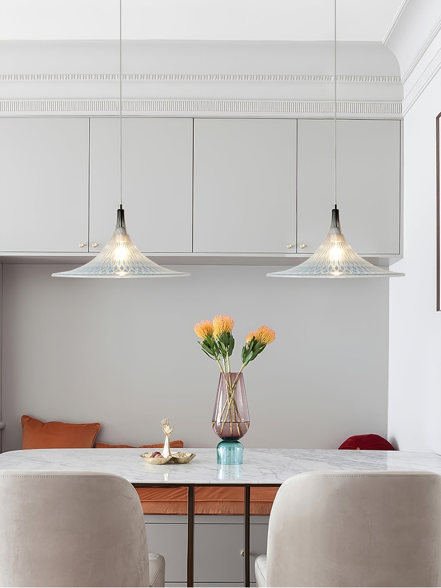 Vortex Pendant Light Dia 15.7″ x H 9.8″ / Chrome & Blue Pendant light