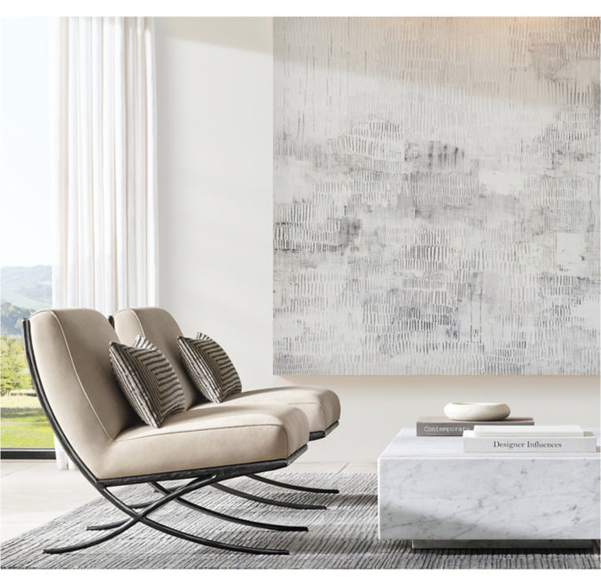 Thaddeus X-Base Leather Slipper Chair