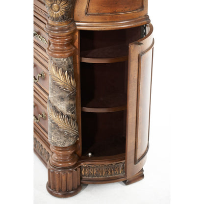 Michael Amini Villa Valencia Dresser with Mirror - Classic Chestnut