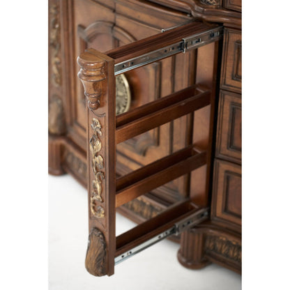 Michael Amini Villa Valencia Dresser with Mirror - Classic Chestnut