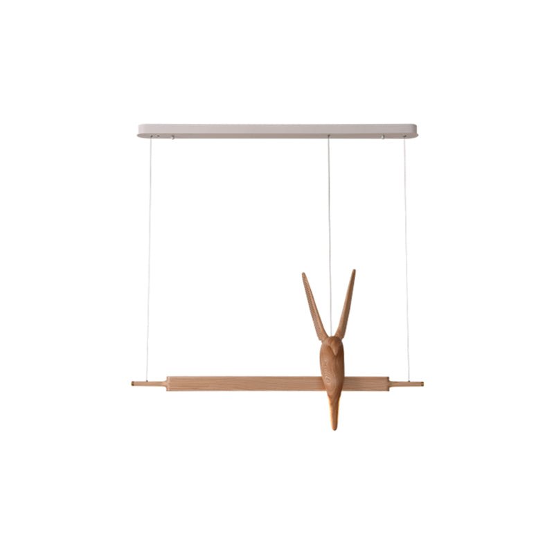 Wait Chandelier L 47.2’’ x H 11.8’’ x H 25.6’’ / Wood Color / Warm Light Chandelier