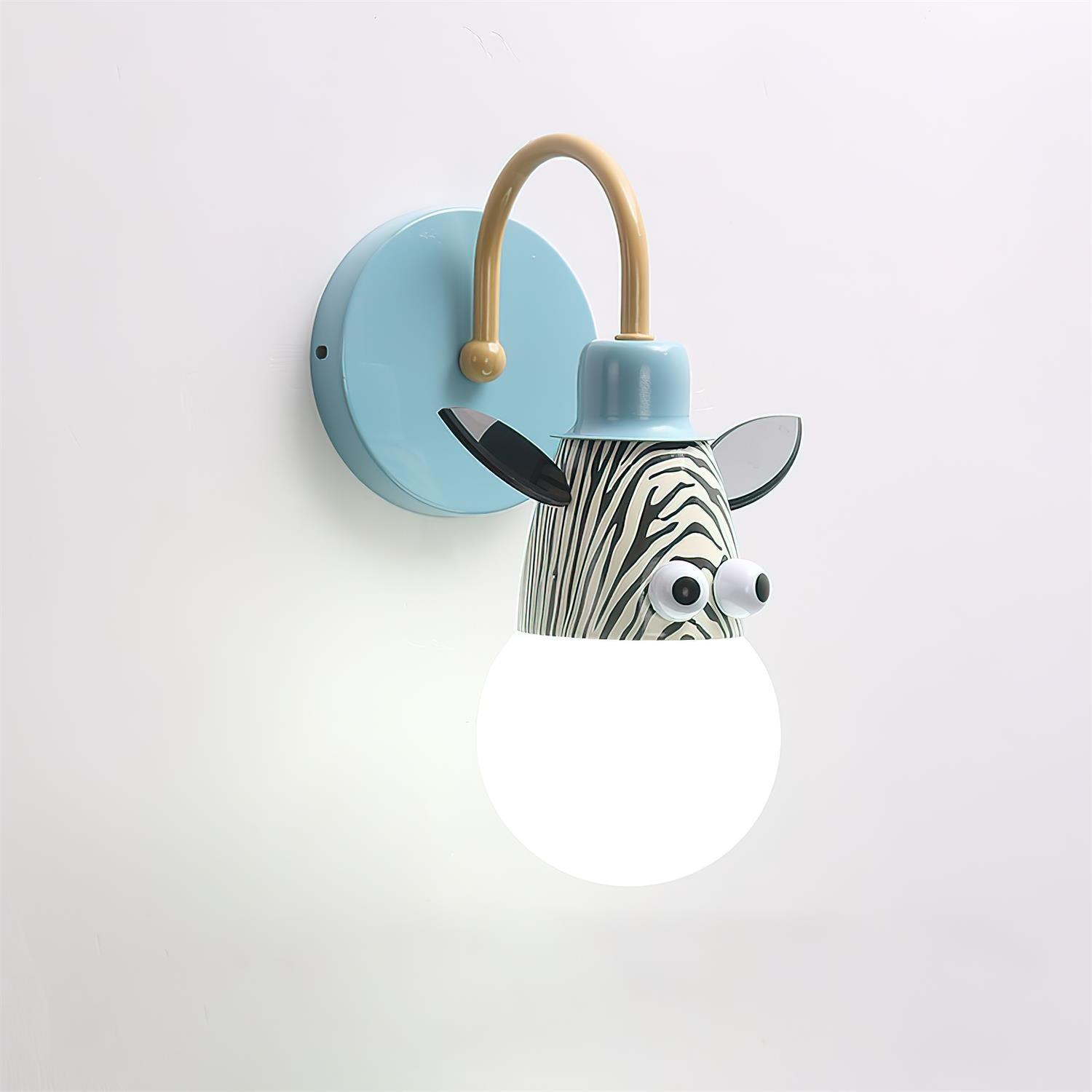 Cartoon Animal Kids Wall Lamp Dia 4.7″ x H 10.6″ / Dia 12cm x H 27cm / Blue Wall lamp