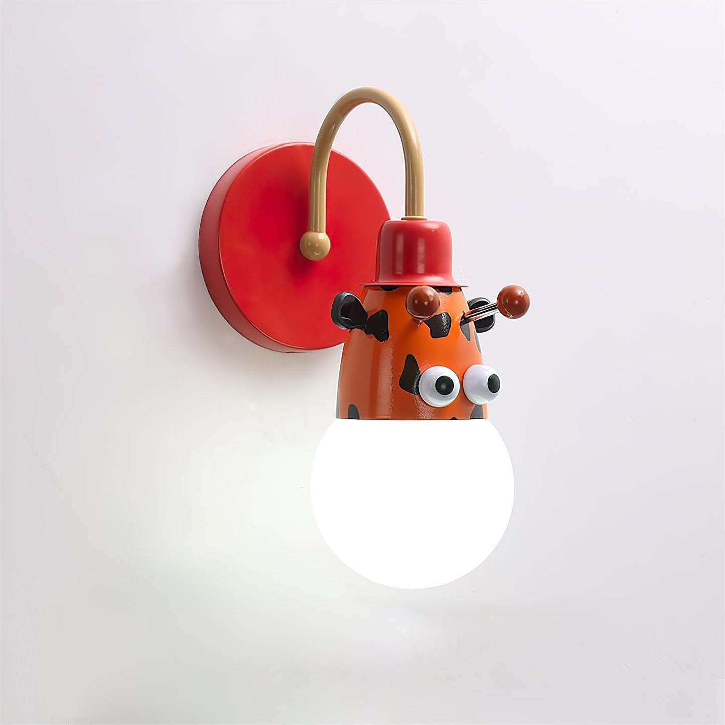 Cartoon Animal Kids Wall Lamp Dia 4.7″ x H 10.6″ / Dia 12cm x H 27cm / Red Wall lamp